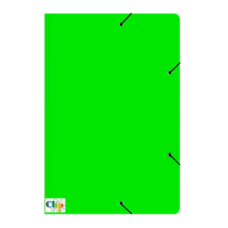 Pasta com aba elástico ofício - Duplex - verde - ClipColor
