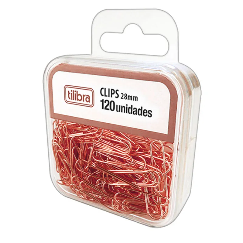 Clips Ouro Rose 28mm com 120 unidades 276499 - Tilibra