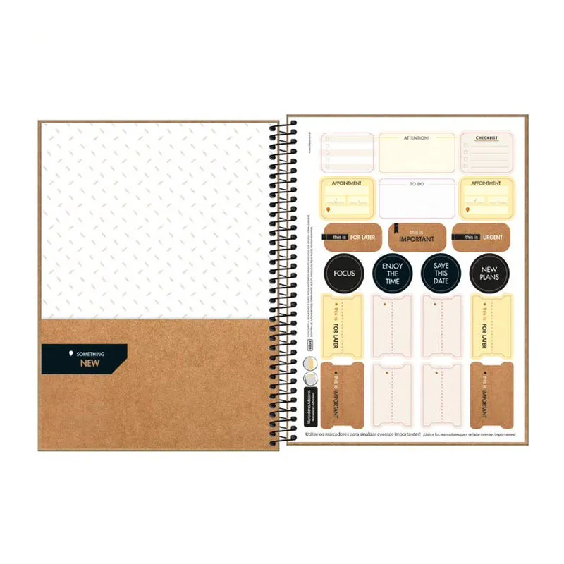 Caderno espiral capa dura colegial 1x1 80 folhas Kraftwork - Tilibra