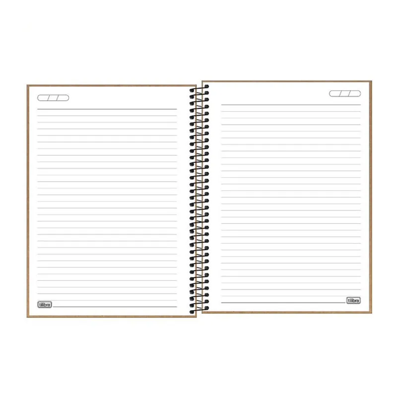 Caderno espiral capa dura colegial 1x1 80 folhas Kraftwork - Tilibra
