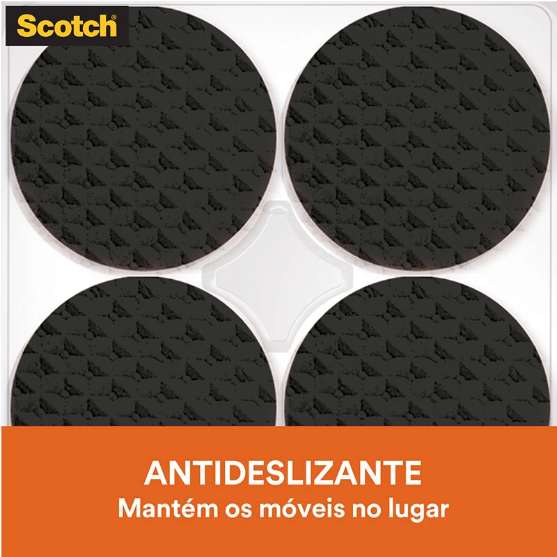 Protetor antideslizante Scotch redondo preto Grande 9 unidades - 3M