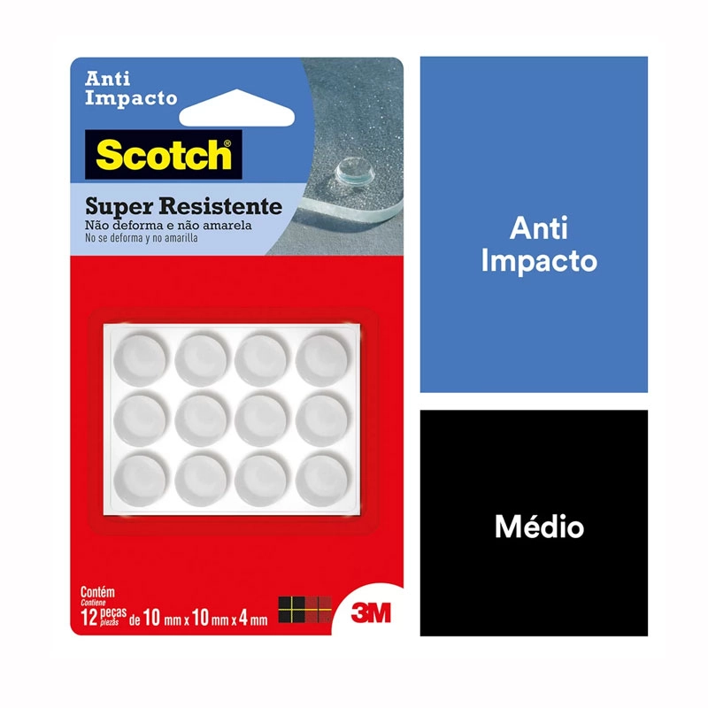 Protetor anti-Impacto Scoth transparente Médio 12 unidades - 3M