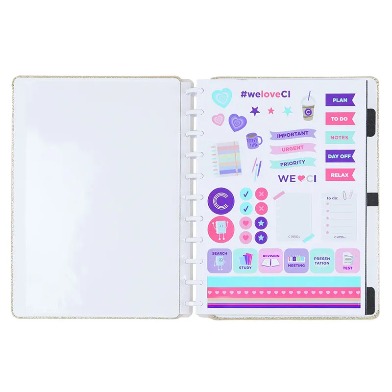 Caderno inteligente grande Lets Glitter Gold - CIGD4133