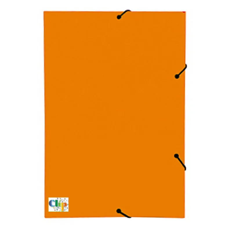 Pasta com aba elástico ofício - Duplex - laranja - ClipColor