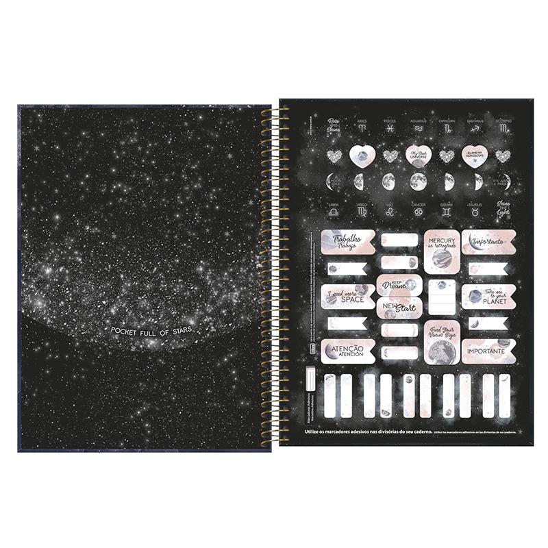 Caderno espiral capa dura universitário 1x1 80 folhas Magic - Tilibra