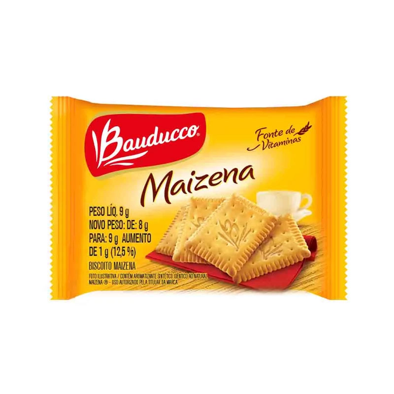 Biscoito sachê Maizena 9g caixa com 410 unidades - Bauducco