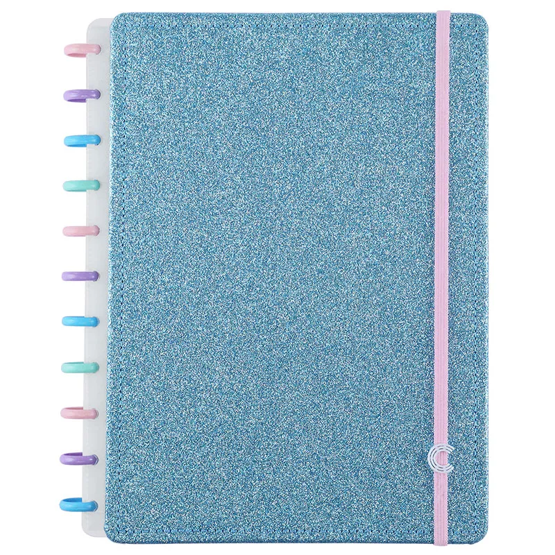 Caderno inteligente grande Lets Glitter Ocean Blue - CIGD4136