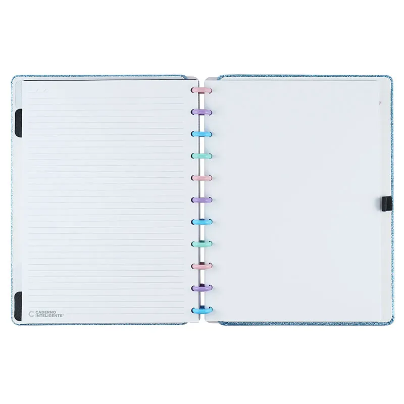 Caderno inteligente grande Lets Glitter Ocean Blue - CIGD4136