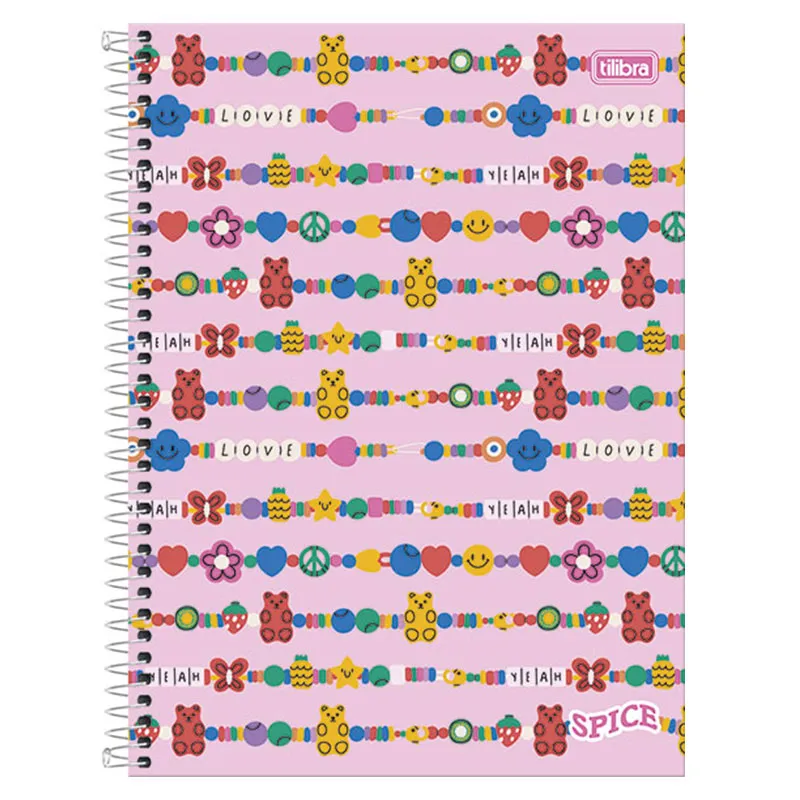 Caderno espiral capa dura universitário 1x1 80 folhas Spice Love Yeah Rosa - Tilibra