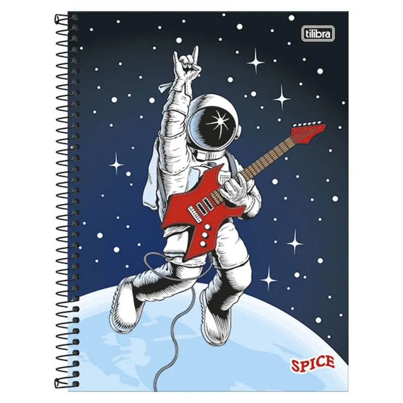 Caderno espiral capa dura universitário 10x1 160 folhas Spice Astronauta - Tilibra