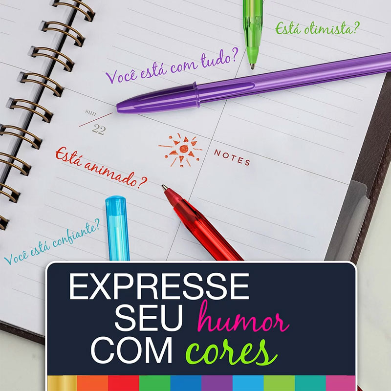 Caneta esferográfica Cores e Sentimentos 1.2 com 10 unidades - Bic