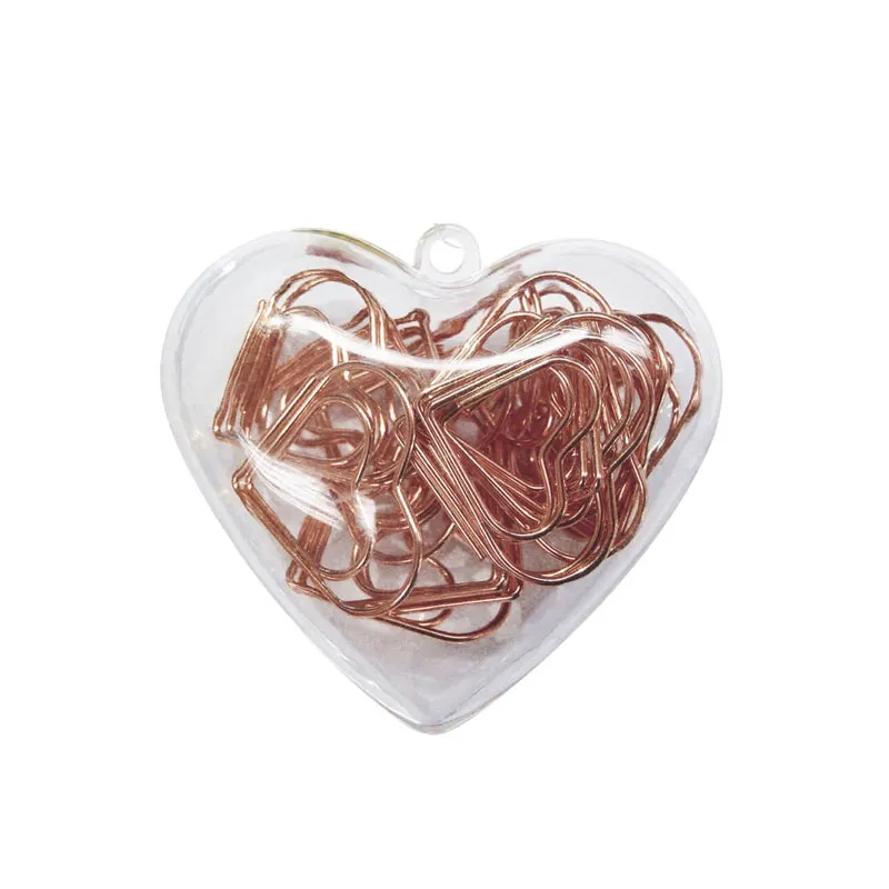 Clips Ouro Rose coração 28mm - com 20 unidades - 276596 - Tilibra