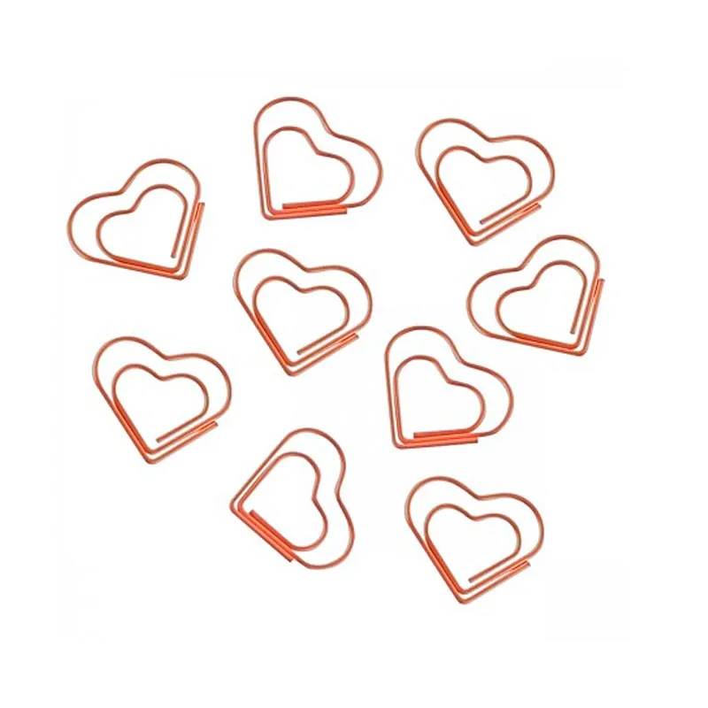 Clips Ouro Rose coração 28mm - com 20 unidades - 276596 - Tilibra