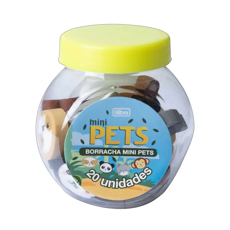 Borracha mini pets pote com 20 unidades 345067 - Tilibra