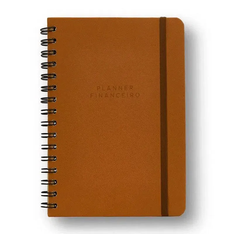 Planner espiral permanente A5 financeiro Clássica Caramelo 2026 - Cicero