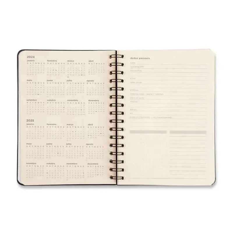 Planner espiral permanente A5 financeiro Clássica Caramelo 2026 - Cicero