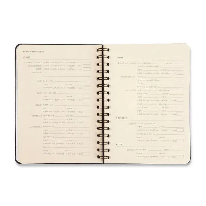 Planner espiral permanente A5 financeiro Clássica Caramelo 2026 - Cicero