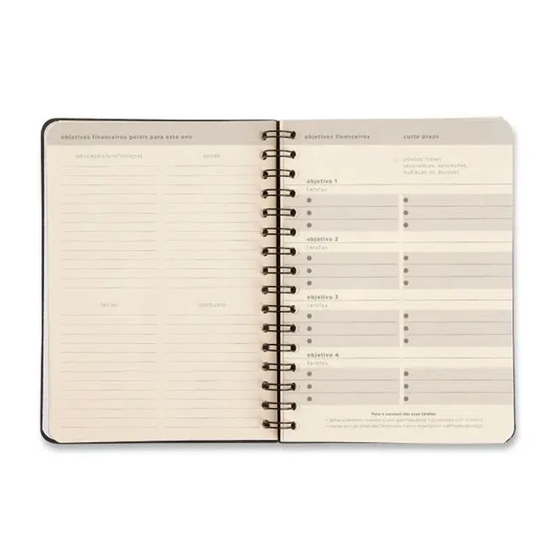 Planner espiral permanente A5 financeiro Clássica Caramelo 2026 - Cicero