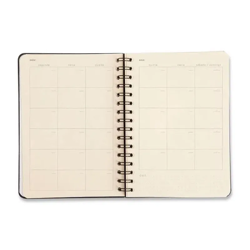 Planner espiral permanente A5 financeiro Clássica Preto 2026 - Cicero