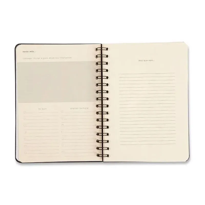 Planner espiral permanente A5 financeiro Clássica Preto 2026 - Cicero