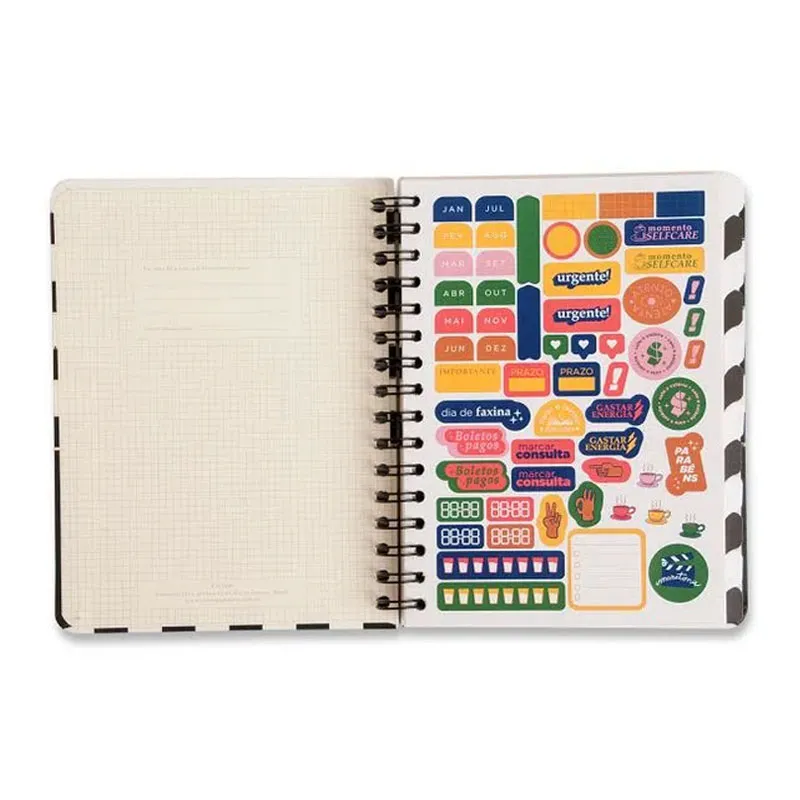 Planner espiral permanente A5 semanal Clássica Preto 2026 - Cicero