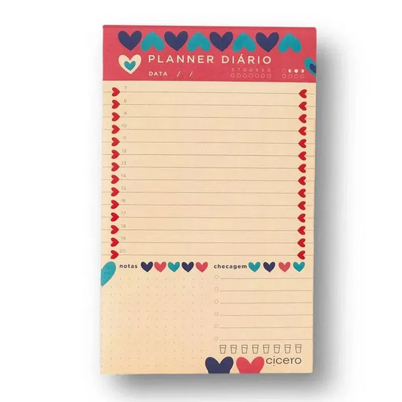 Bloco planner diário permanente Brisa 12x20 - Cicero