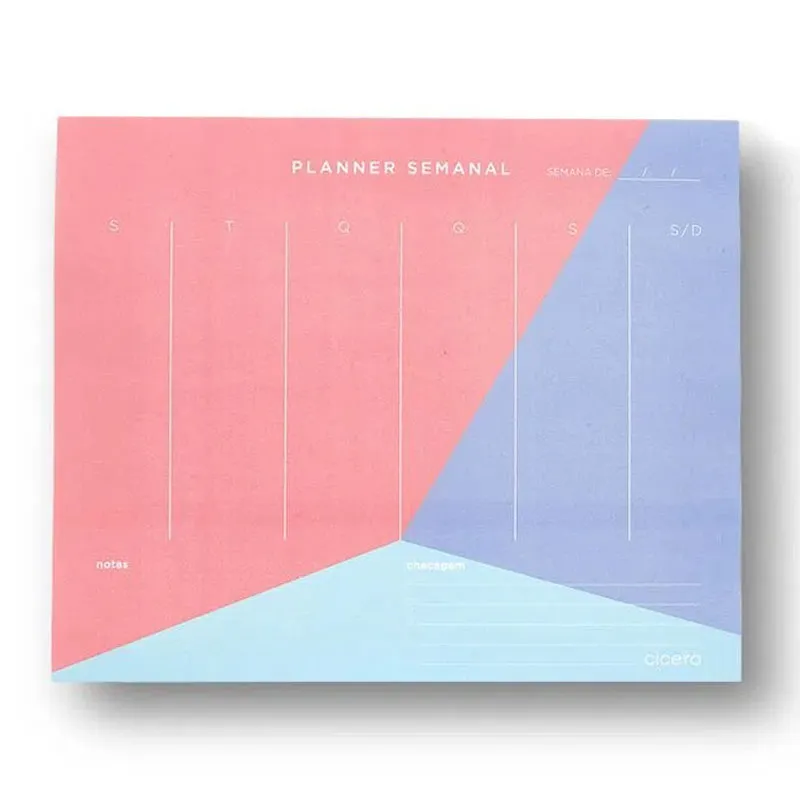 Bloco planner semanal permanente Pastel Block Sport 24,5x20,3 - Cicero