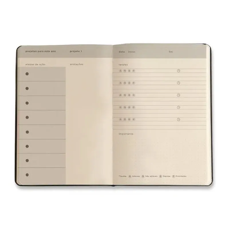 Planner caderneta permanente 14x21 Clássica Preta 0951 - Cicero