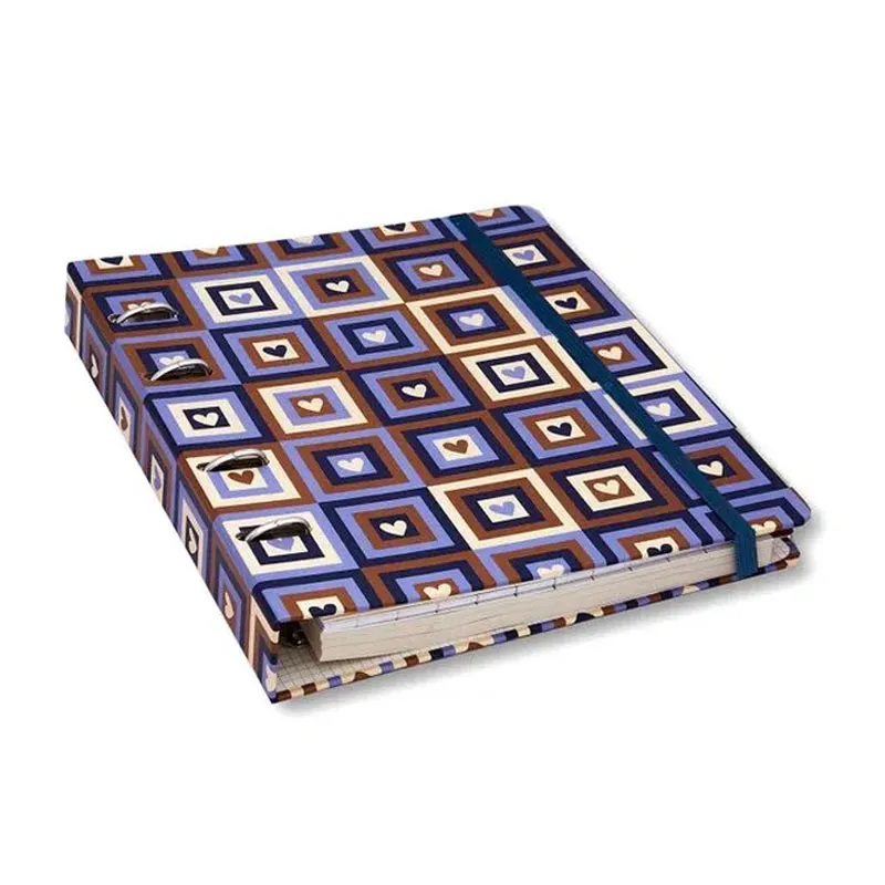 Caderno argolado criativo organizador 100 folhas Ladrilhos Coração - Cicero