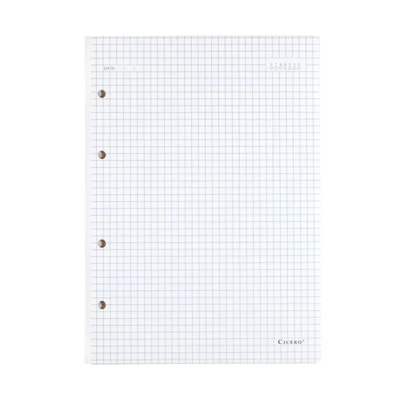 Bloco refil médio criativo argolado Offset quadriculado 40 folhas - Cicero