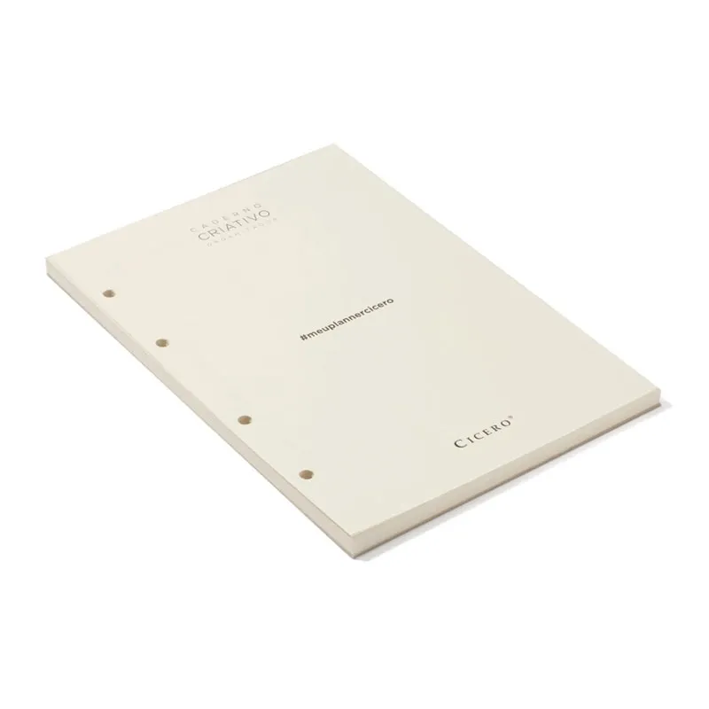 Bloco refil médio permanente argolado Pólen planner semanal 101 folhas - Cicero