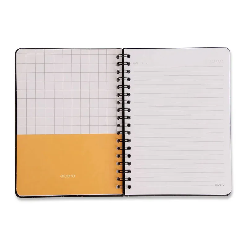 Caderno colegial capa dura 1x1 80 folhas Clássica Preto - Cicero