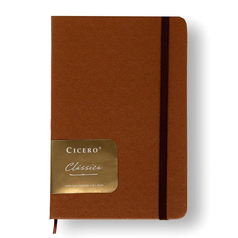 Caderneta capa dura 1/8 Fitto Clássica Caramelo pautado 160 folhas - Cicero