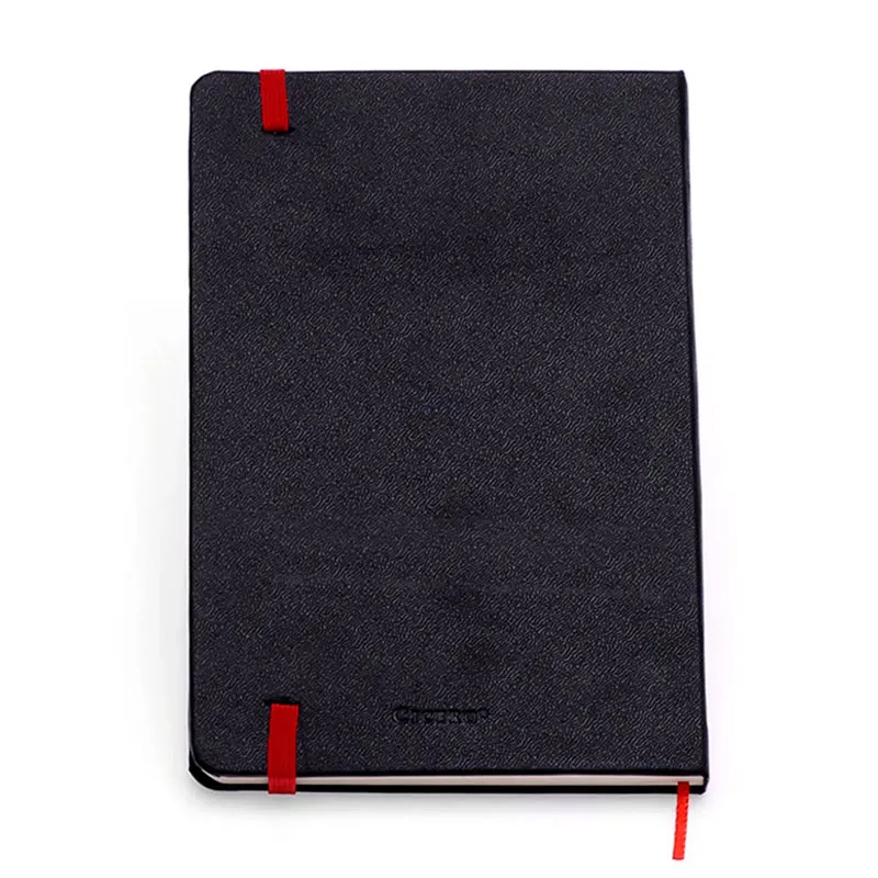 Caderneta capa dura 1/8 Fitto Clássica Preto e Vermelho sem pauta 160 folhas - Cicero