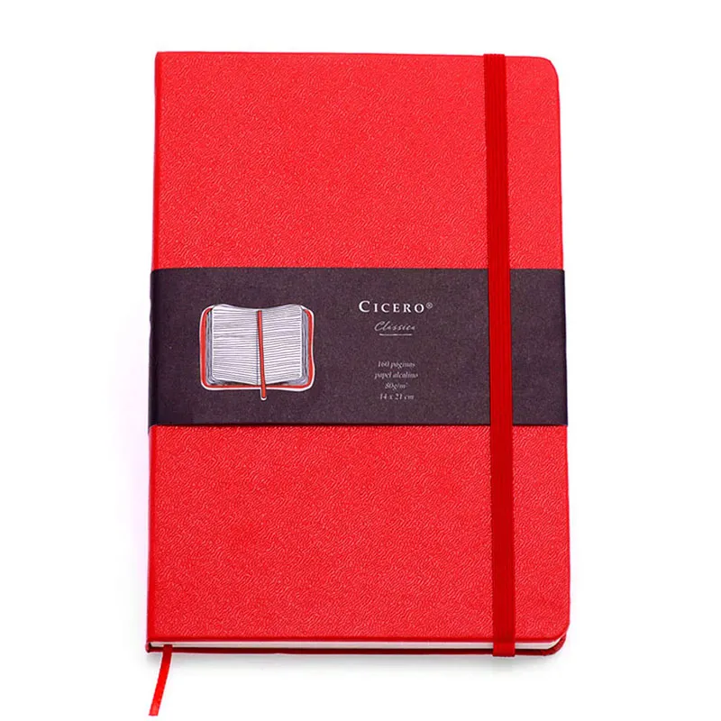 Caderneta capa dura 1/8 Fitto Clássica Vermelho pautado 160 folhas - Cicero