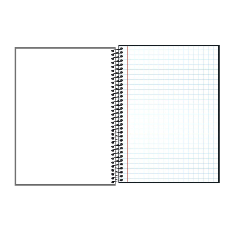 Caderno espiral capa dura universitário quadriculado 1X1 96 folhas D mais - Tilibra