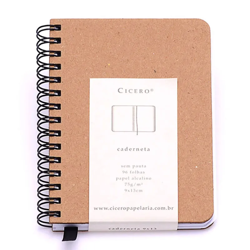 Caderneta capa dura 1/4 Fitto Kraft sem pauta 96 folhas - Cicero