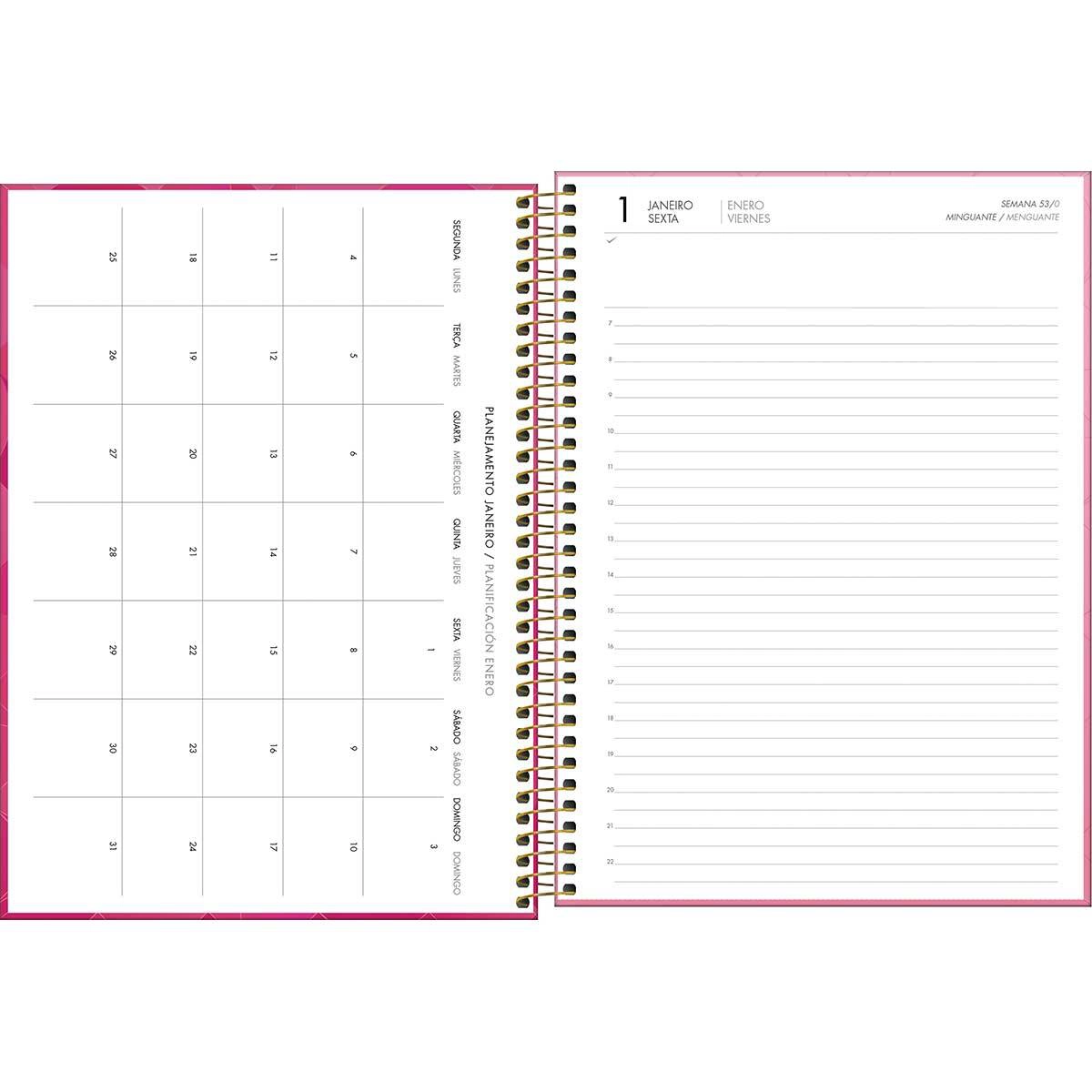 Agenda executiva espiral diária Spot Feminina 275x200mm 2027 - Tilibra