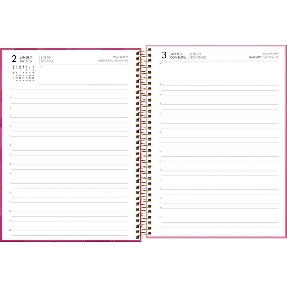 Agenda executiva espiral diária Spot Feminina 275x200mm 2027 - Tilibra