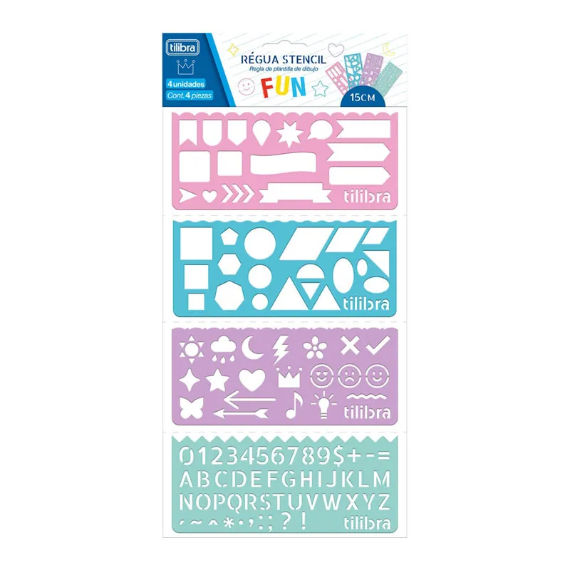 Régua polipropileno Stencil Fun 15cm 348724 - Tilibra