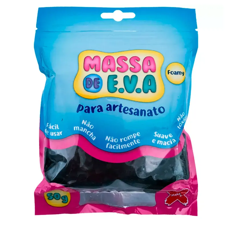 Massa de EVA Foamy p/artesanato 50g Preto 13007 - Gatte