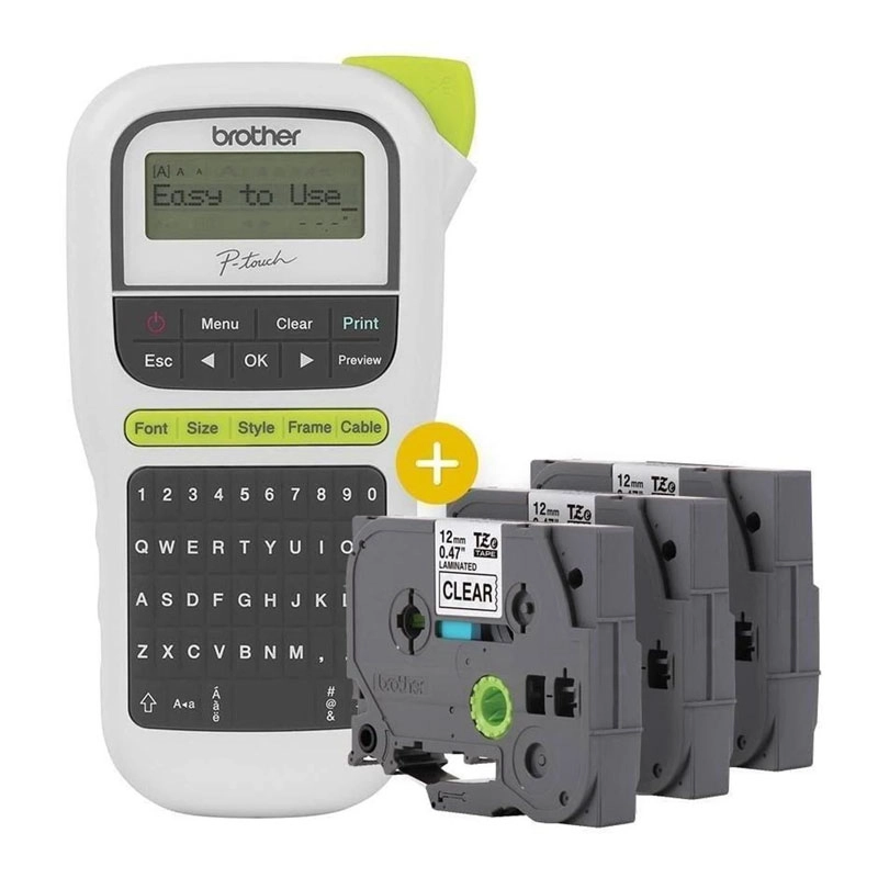 Rotulador eletrônico PTH110BP com 3 fitas - Brother