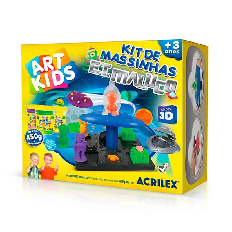 Massinha kit massa de modelar Base E.T. Maluco Art Kids 40031 - Acrilex