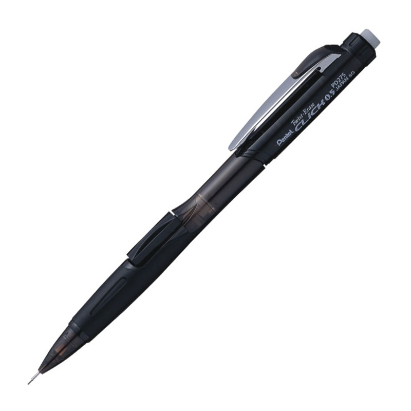 Lapiseira 0.5mm PD275 Twist Erase Click Preta - Pentel - Escrita