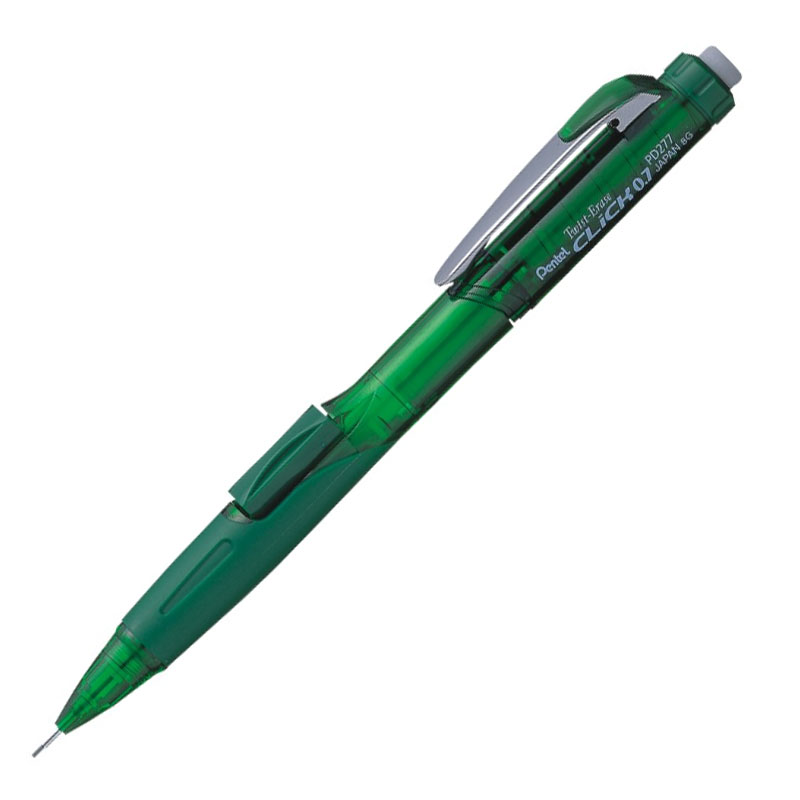 Lapiseira 0.7mm PD277 Twist Erase Click Verde - Pentel - Escrita
