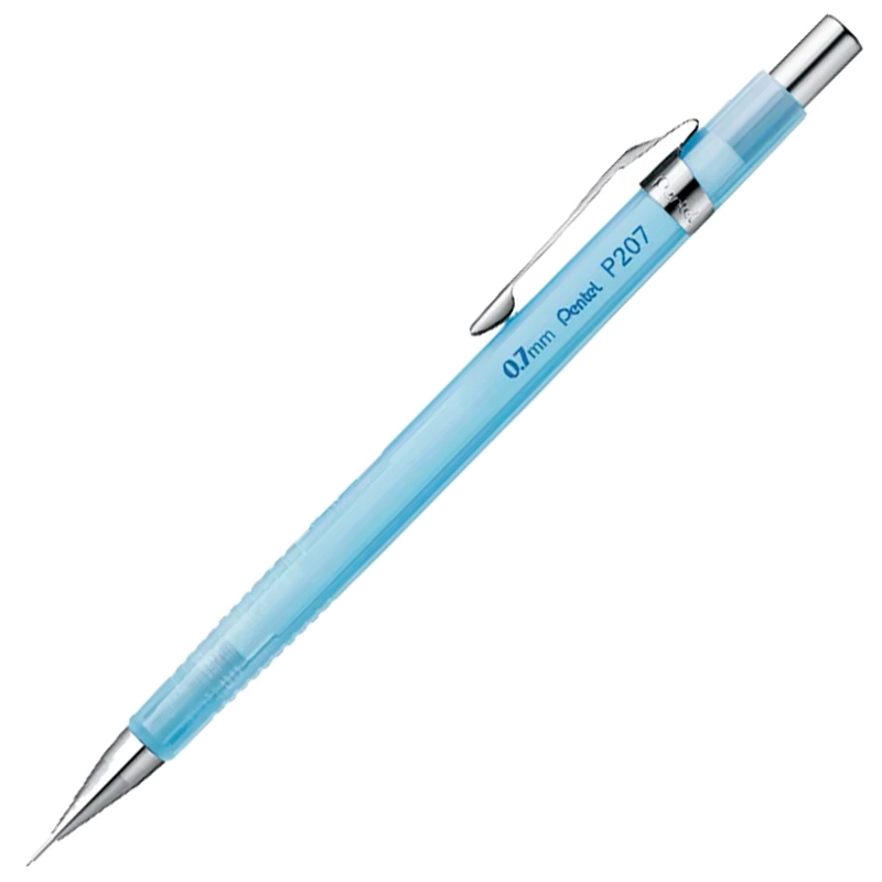 Lapiseira 0.7mm P207 Sharp Clena Azul Transparente - Pentel