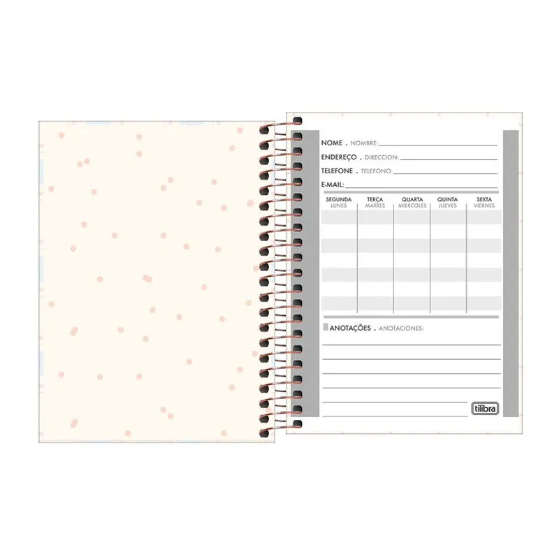 Caderneta espiral capa dura 1/8 80 folhas Soho - Tilibra