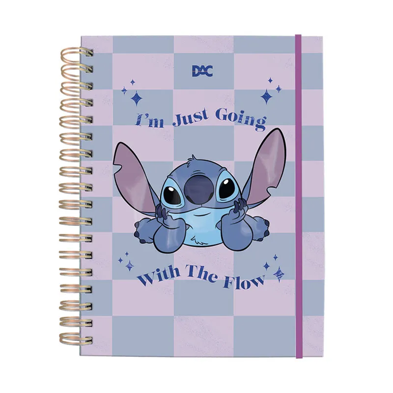 Caderno espiral capa dura 1/4 Smart 80 folhas Stitch - Dac