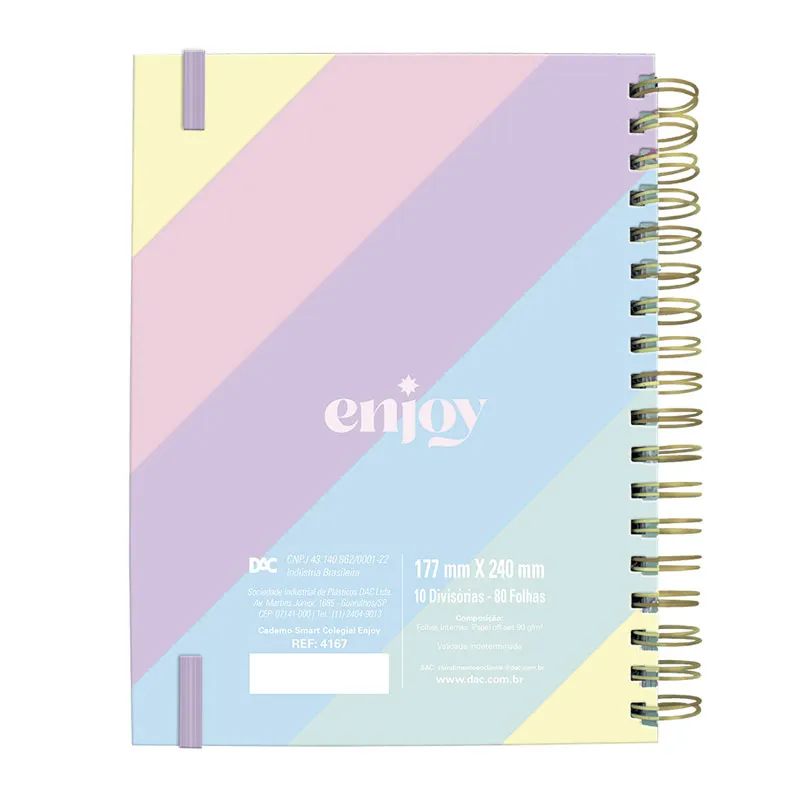 Caderno espiral capa dura colegial Smart 80 folhas 4167 Enjoy - Dac