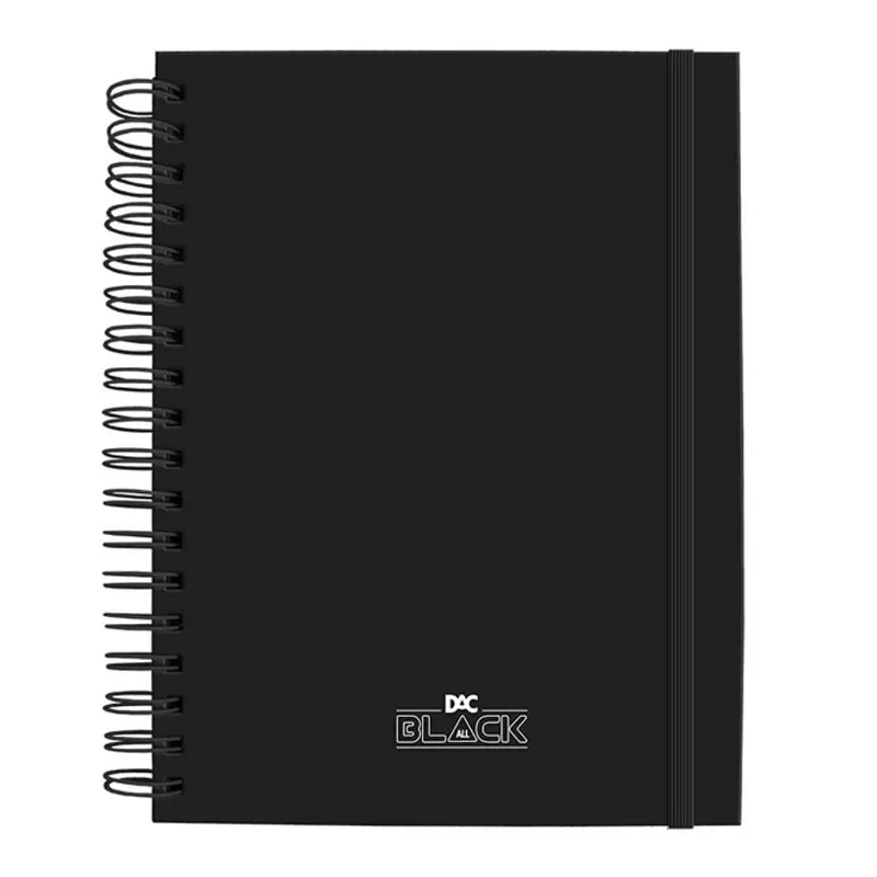 Caderno espiral capa dura universitário Smart 80 folhas 3643 All Black - Dac